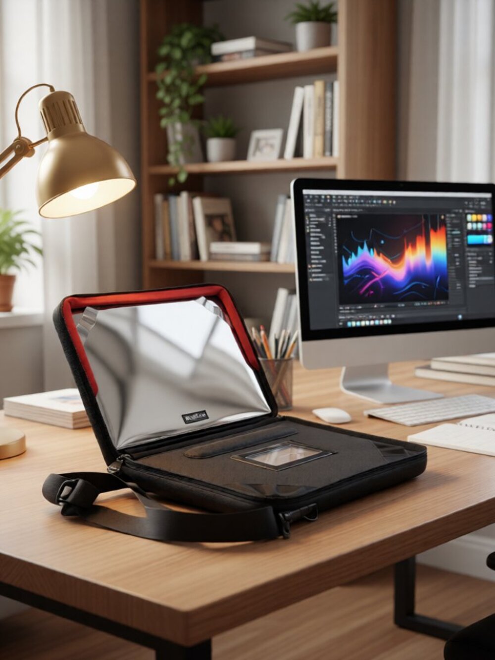 NutKase Ballistic Nylon Folio Case For Chrome Notebook Black With Straps